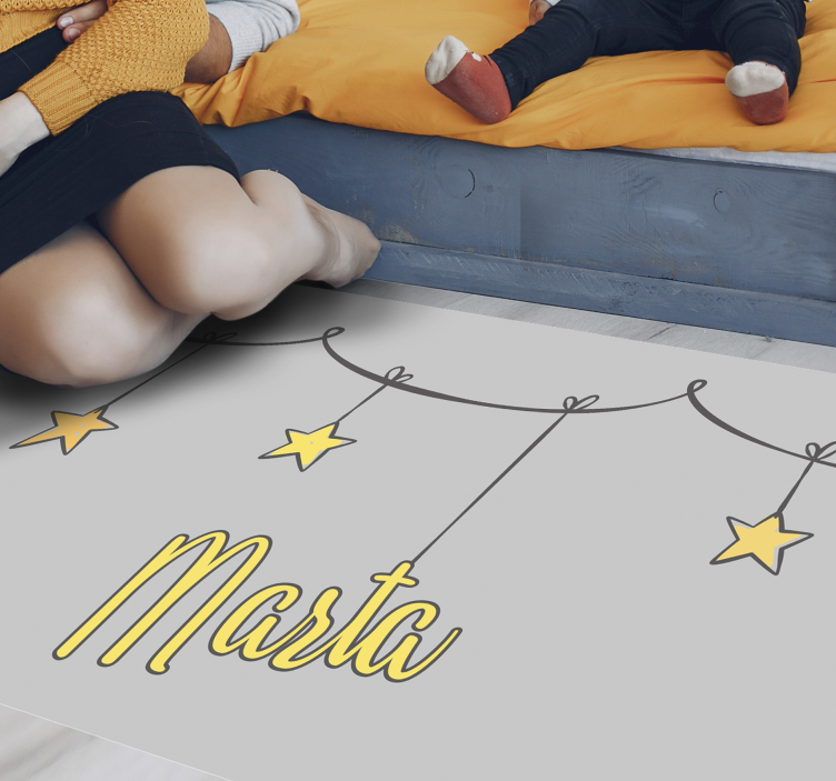 Vinyl Teppich mit Namen personalisierter sternenhimmel - TenStickers