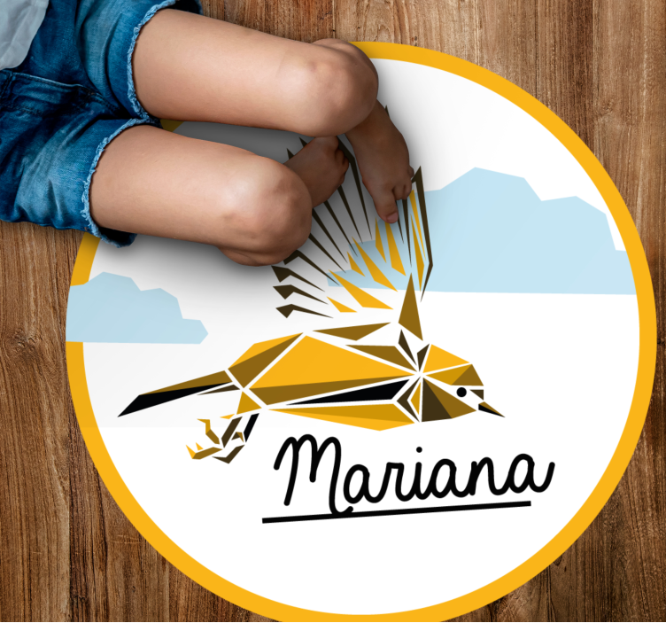 Vinyl Teppich mit Namen personalisierter vogel - TenStickers