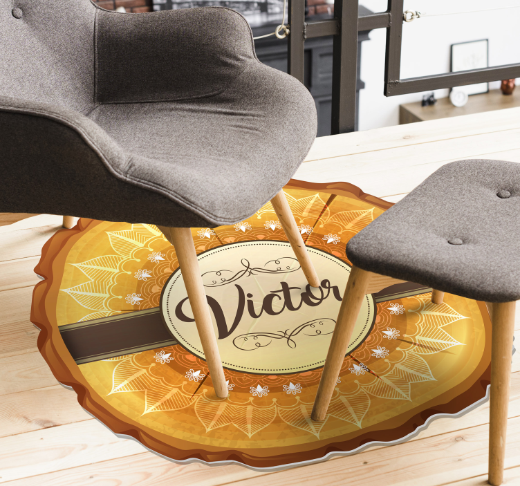 Vinyl Teppich mit Namen personalisiertes festliches emblem - TenStickers