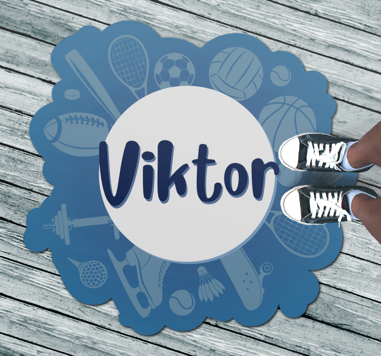Vinyl Teppich mit Namen personalisiertes sportemblem - TenStickers
