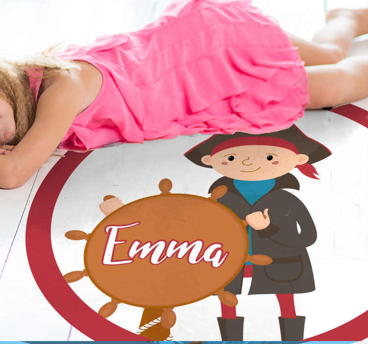 Vinyl Teppich mit Namen pirat anpassbar - TenStickers