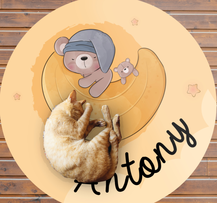 Vinyl Teppich mit Namen namenstragender Schlafbär - TenStickers