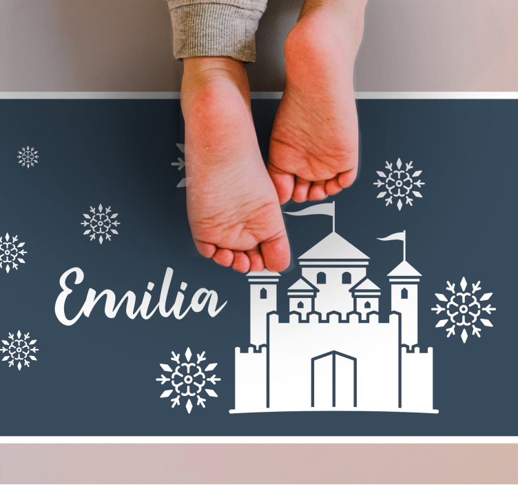 Vinyl Teppich mit Namen schloss spielerische szene - TenStickers