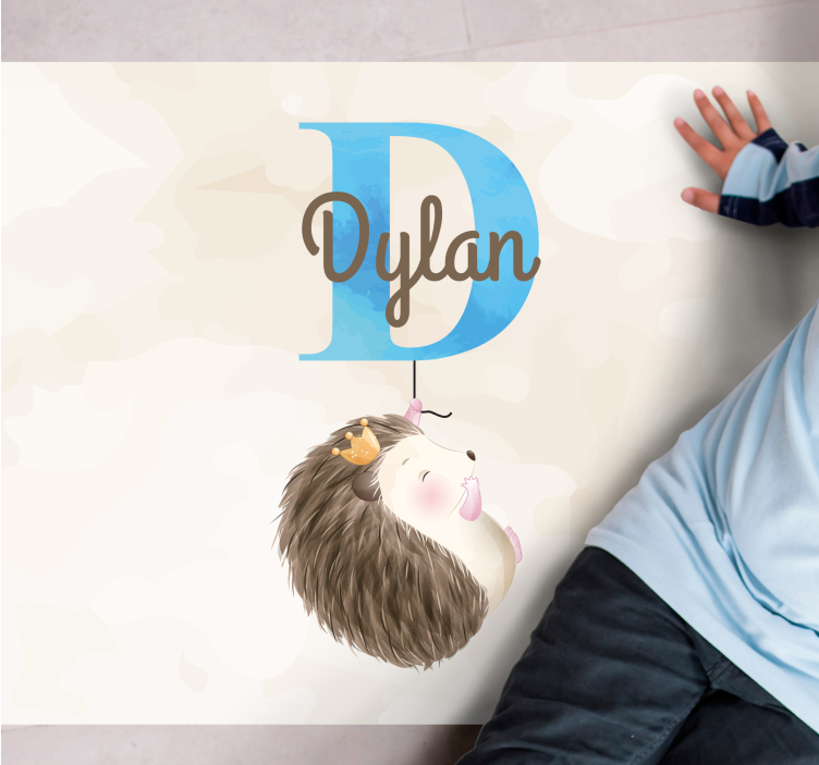 Vinyl Teppich mit Namen süße igel-initiale - TenStickers