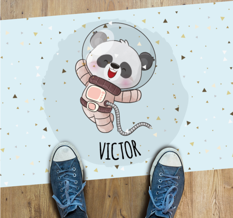 Vinyl Teppich mit Namen süßer panda-astronaut - TenStickers