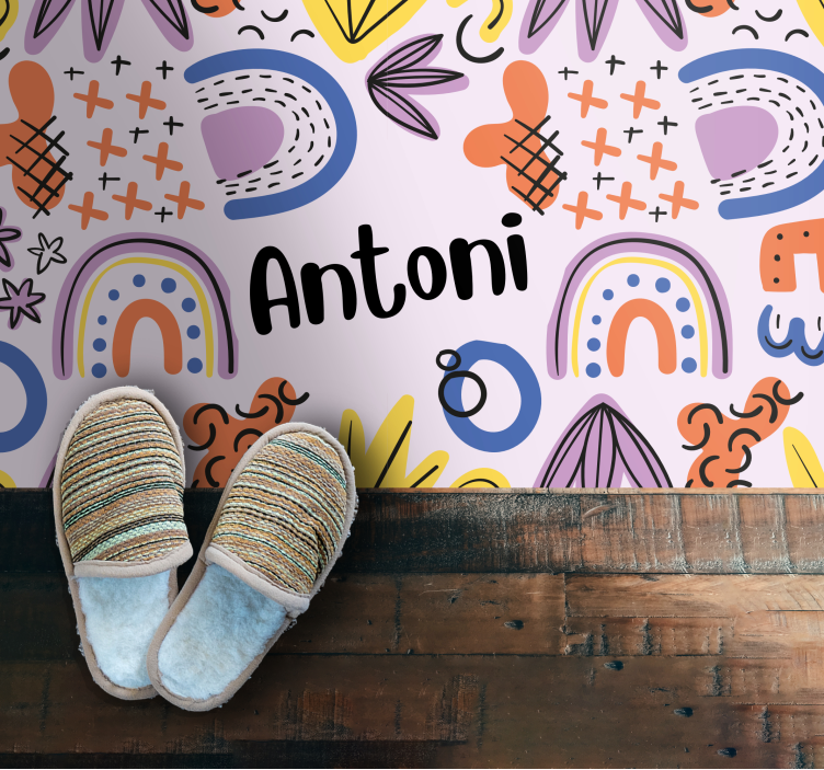 Vinylteppich kindlich nordisch geometrisch mit namen - TenStickers