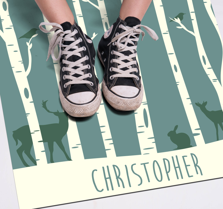 Vinyl Teppich mit Namen waldfreunde thema - TenStickers