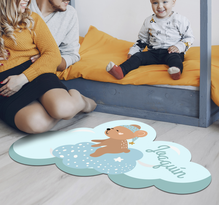 Vinyl Teppich mit Namen wolkenbär-motiv - TenStickers