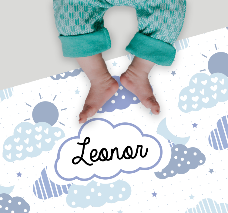 Vinyl Teppich mit Namen wolkenmuster - TenStickers