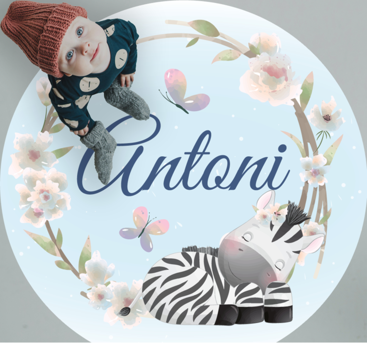 Vinyl Teppich Baby babyzebra mit namen - TenStickers