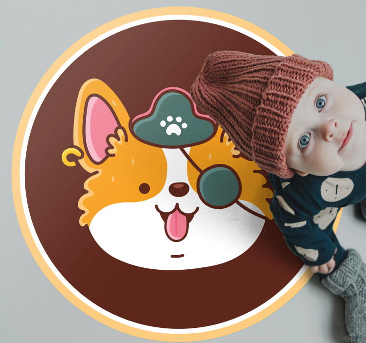 Vinyl Teppich modern corgi-kapitäns-emblem - TenStickers