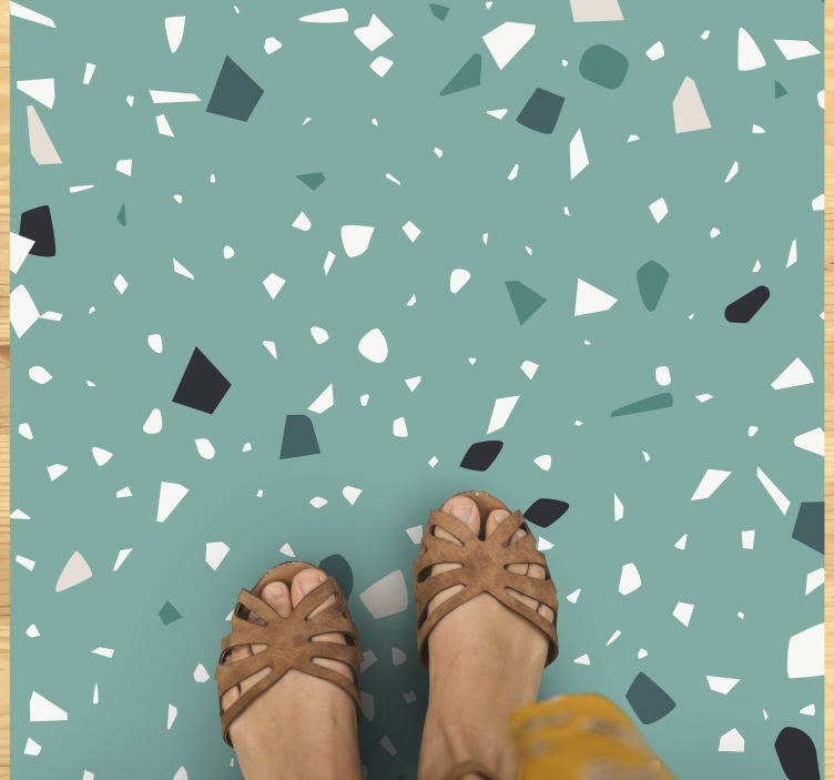 Vinyl Teppich Steinoptik grüner terrazzo-stil - TenStickers