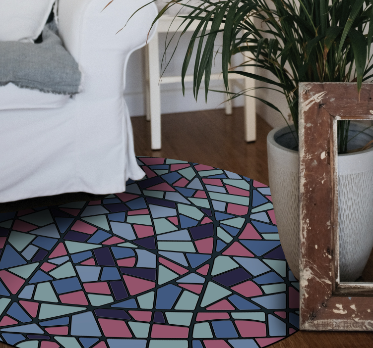 Vinyl Teppich Mosaik bunte geometrische anordnung - TenStickers