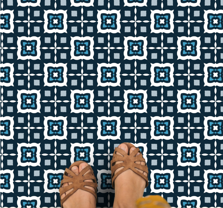 Vinyl teppich mosaik in marineblau muster - TenStickers