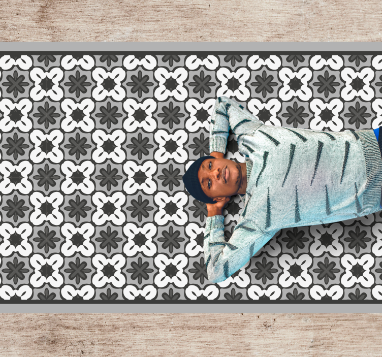 Vinyl Teppich Mosaik klassisches blumenmuster - TenStickers