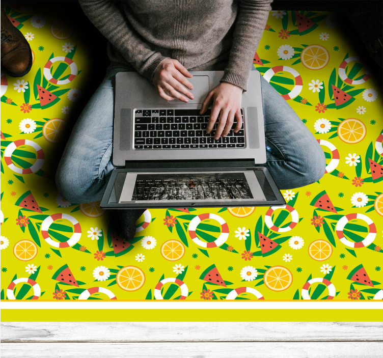 Vinyl Teppich Mosaik leuchtende zitrusmuster - TenStickers