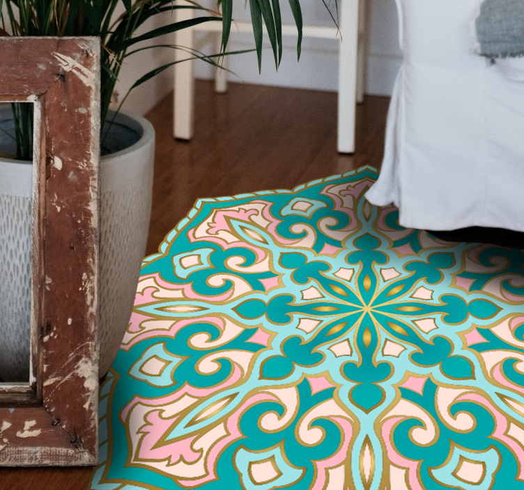 Vinyl Teppich Mosaik mandala-inspiriertes medaillon - TenStickers