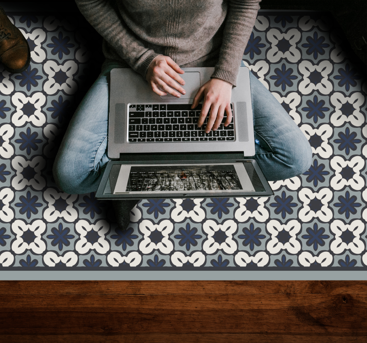 Vinyl Teppich Mosaik graues klassisches arrangement - TenStickers