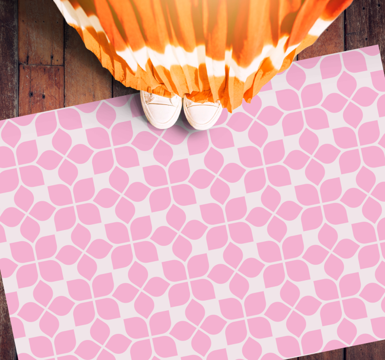 Vinyl Teppich Mosaik rosa blumenfliese - TenStickers