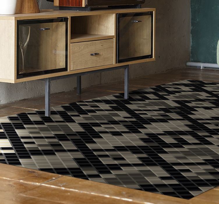 Vinyl Teppich Mosaik schwarzes geometrisches muster - TenStickers