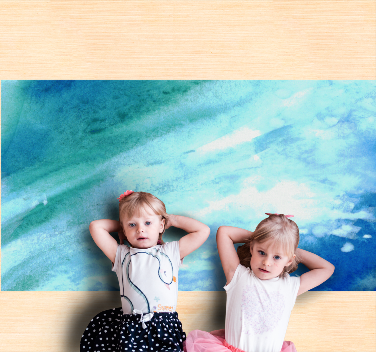 Vinyl Teppich Imitation aqua abstrakt fluss - TenStickers