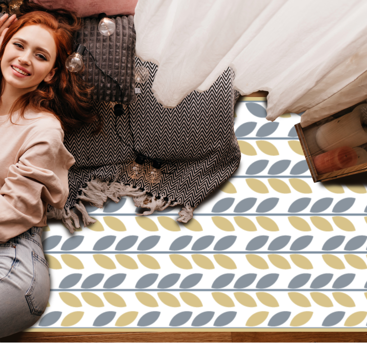 Vinyl Teppich Natur blattmuster streifen - TenStickers