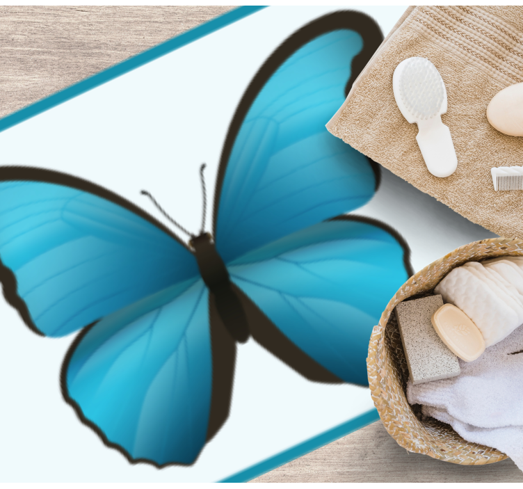 Vinyl Teppich Tiere blauer schmetterling - TenStickers