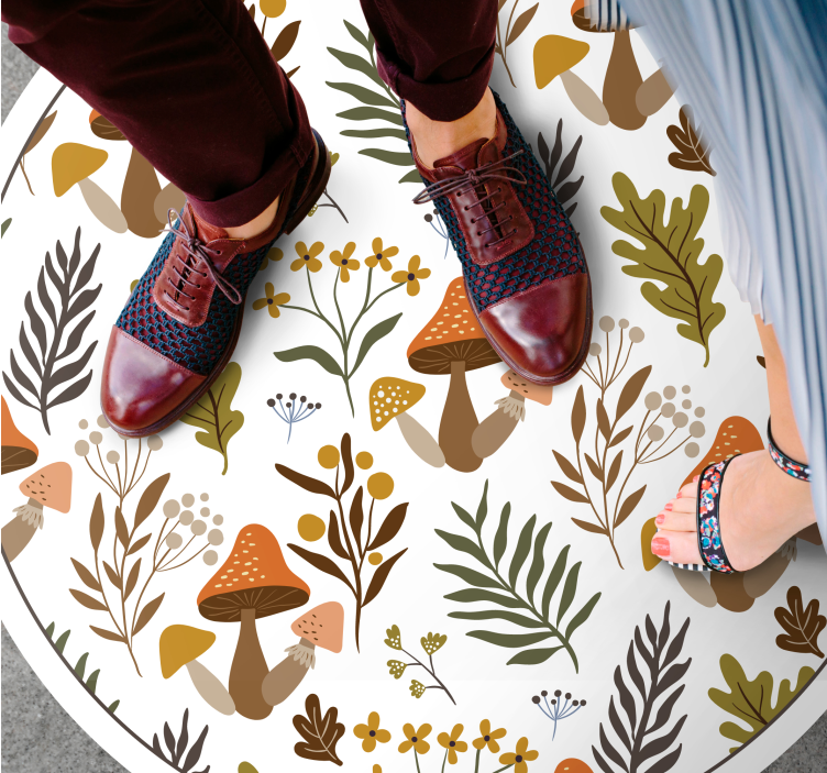 Vinyl Teppich Blumen entzückendes pilzmotiv - TenStickers