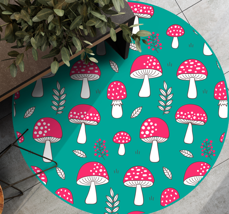 Vinyl Teppich Natur funky pilzmuster - TenStickers