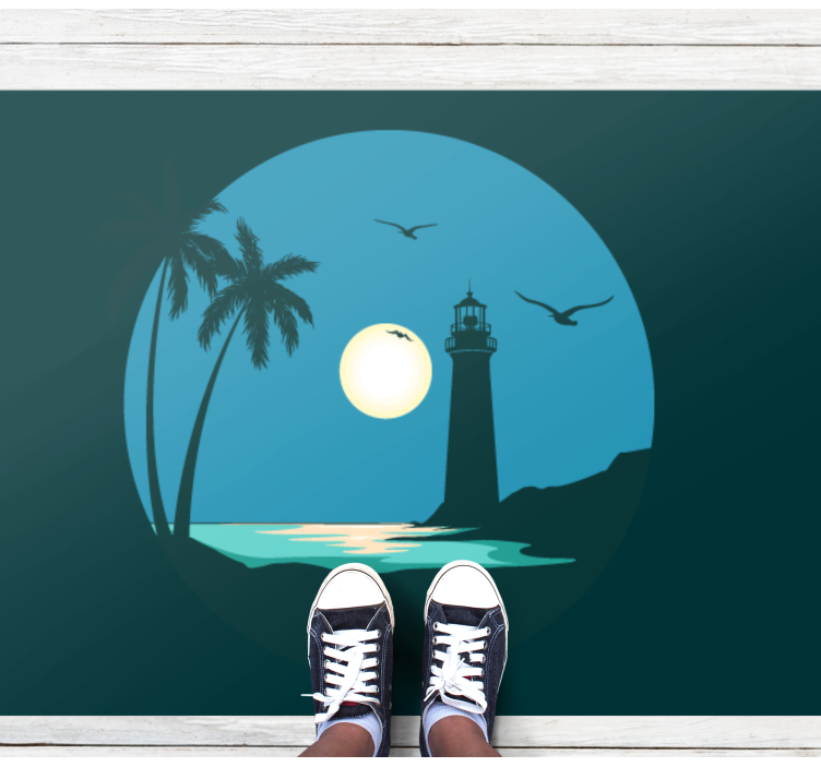 Vinyl Teppich Natur leuchtturmszene an der küste - TenStickers