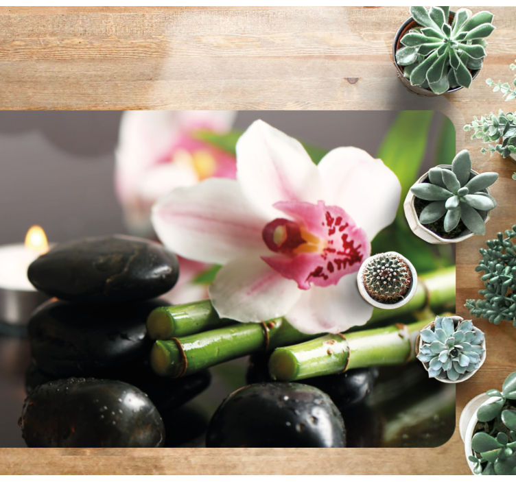 Vinyl Teppich Natur orchideen-gelassenheit - TenStickers