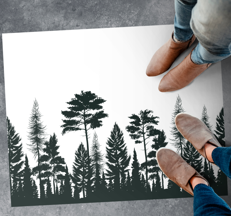 Vinyl Teppich Natur Wald Silhouette - TenStickers
