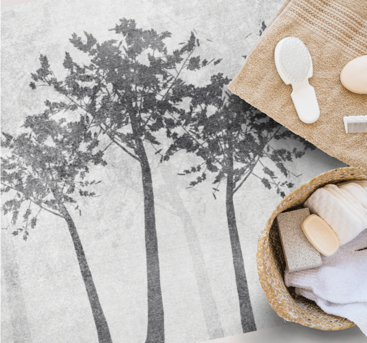 Vinyl Teppich Natur waldsilhouette - TenStickers