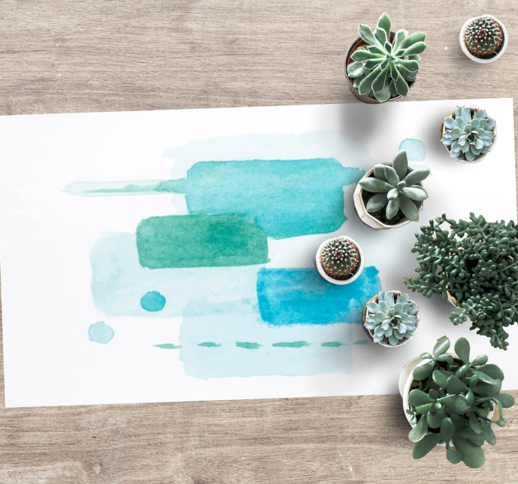 Vinyl Teppich Wohnzimmer wasserfarbblöcke - TenStickers