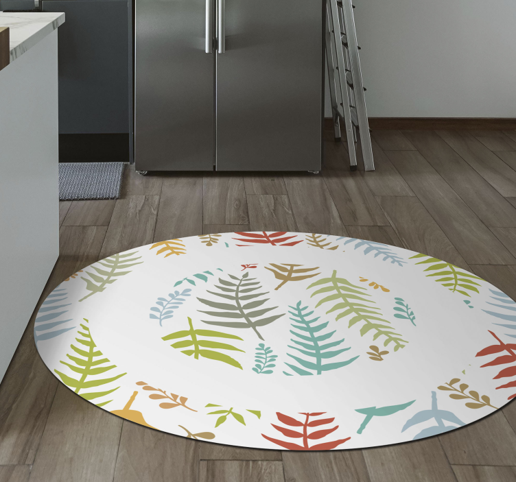 Vinyl Teppich Natur weißes laubdesign - TenStickers