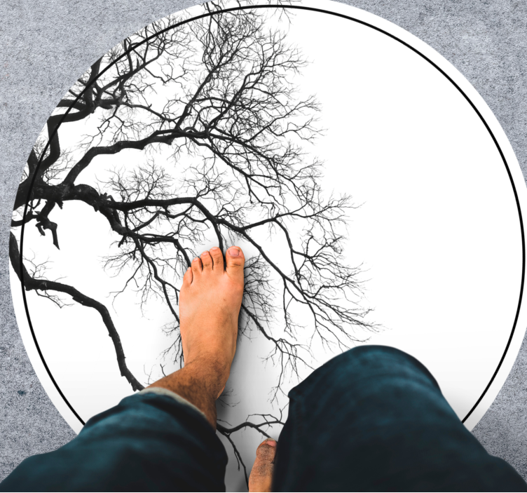 Vinyl Teppich Natur zweig-silhouette-kunst - TenStickers