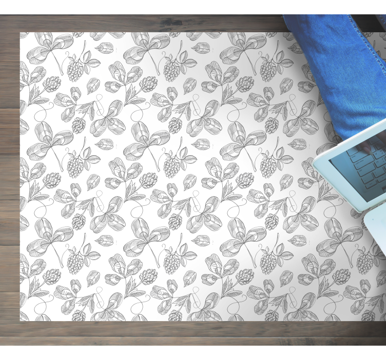 Vinyl Teppich Blumen botanische Lineart - TenStickers