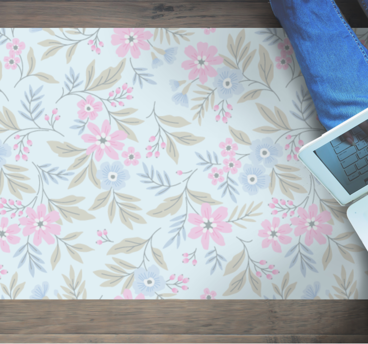 Vinyl Teppich Blumen florales Pastell-Design - TenStickers