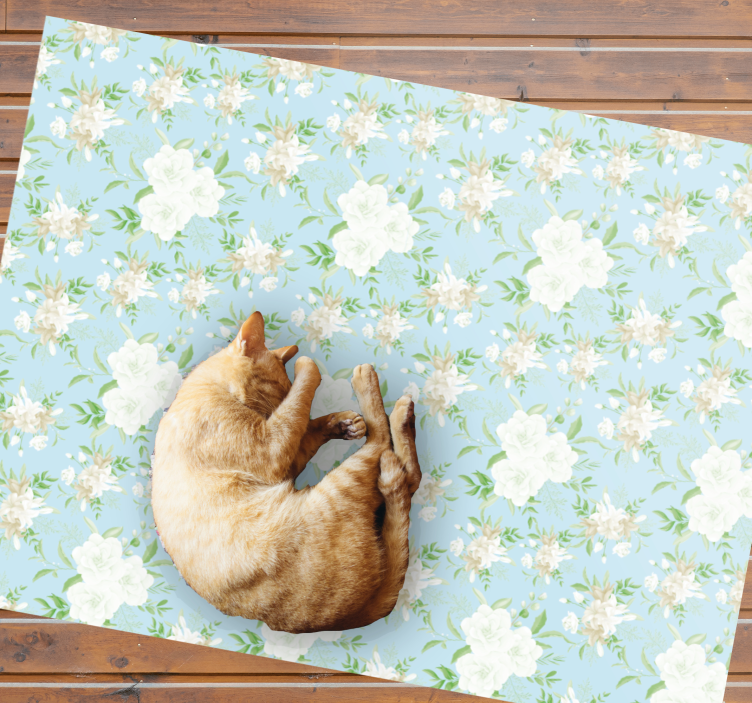 Vinyl Teppich Blumen heitere florale eleganz - TenStickers