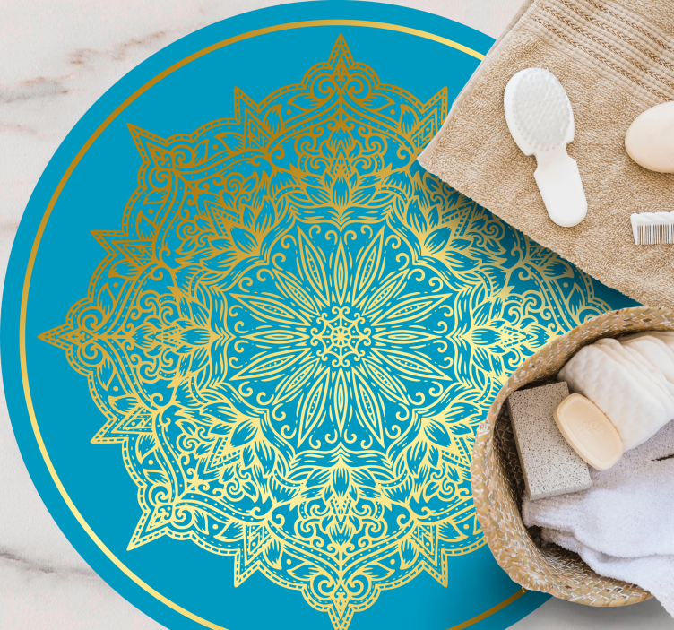 Vinyl Teppich rund komplexes mandala-kunstwerk - TenStickers