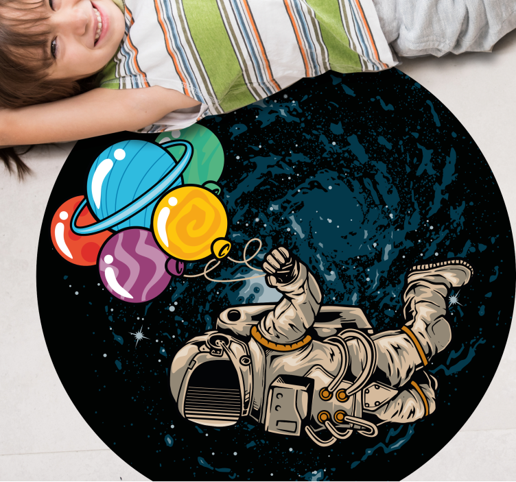 Vinylteppich kindlich astronaut mit ballons - TenStickers
