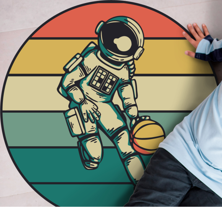 Vinyl Teppich Spiele astronauten-basketballspiel - TenStickers
