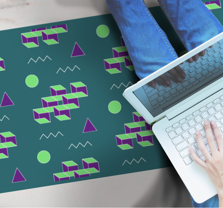 Vinyl Teppich Vintage bunte blockformen - TenStickers