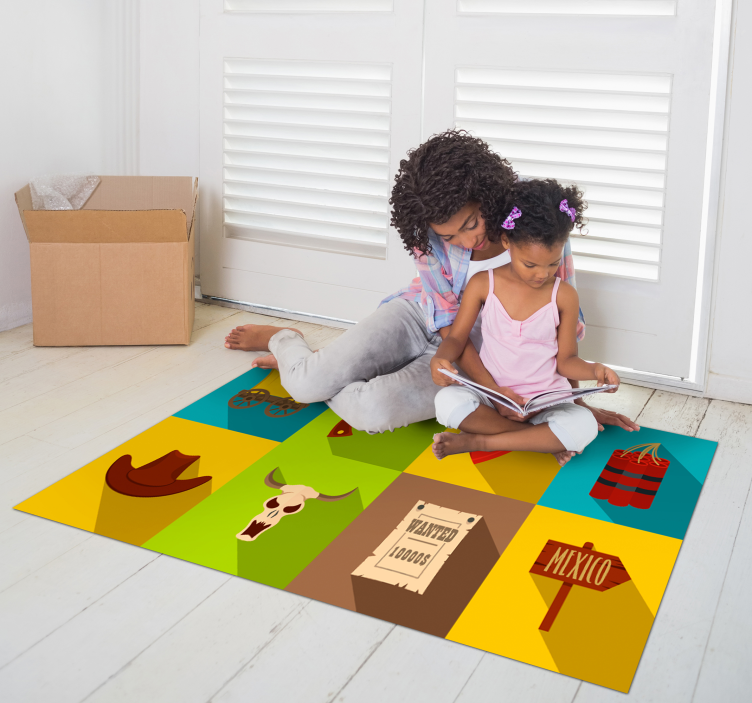 Vinyl Teppich Spiele western-abenteuer - TenStickers