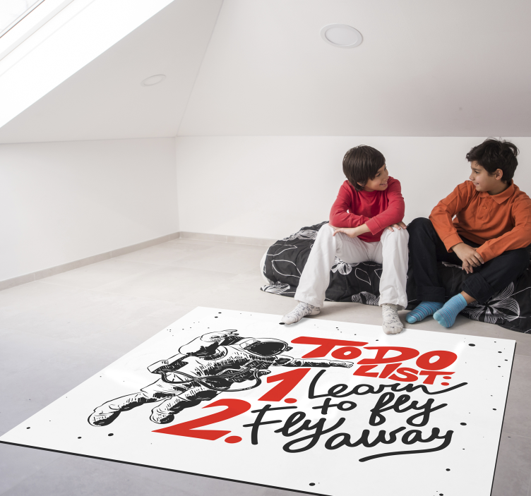 Vinyl Teppich Spruch astronauten-to-do-liste - TenStickers
