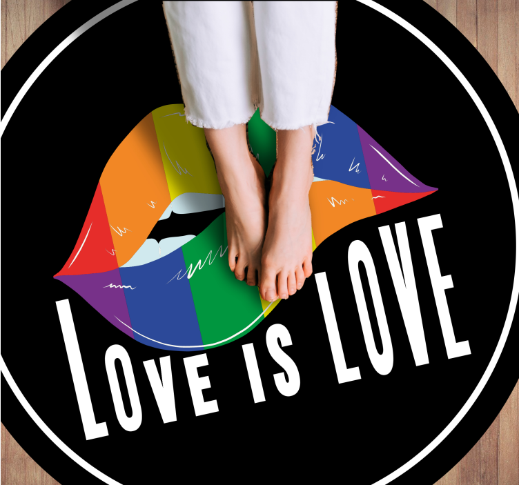 Vinyl Teppich Spruch buntes lippenmotiv - TenStickers