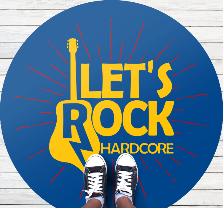 Vinyl Teppich rund e-gitarren-tribut - TenStickers