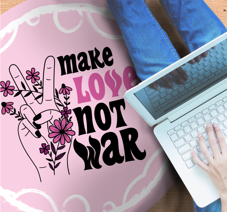 Vinyl Teppich Spruch friedliche liebesbotschaft - TenStickers