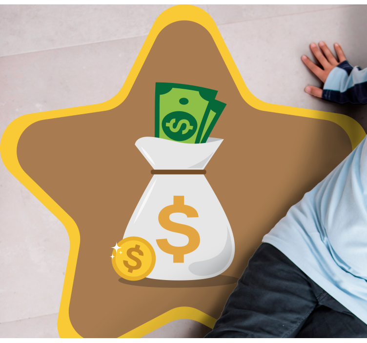 Vinylteppich kindlich geldbeutel-logo - TenStickers