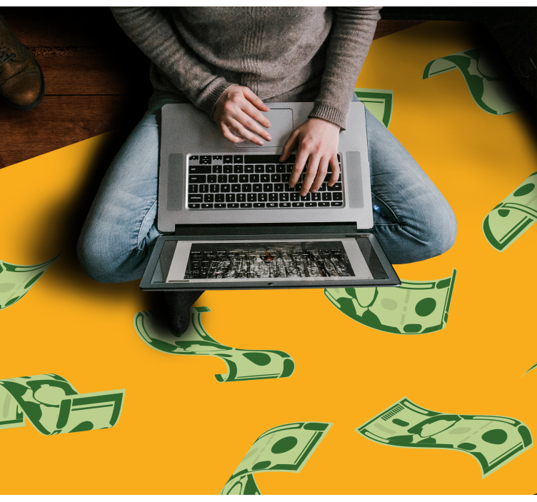 Vinyl Teppich modern geldflussmuster - TenStickers